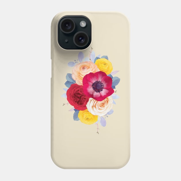 Red Roses watercolor hand drawn Phone Case by Mako Design 