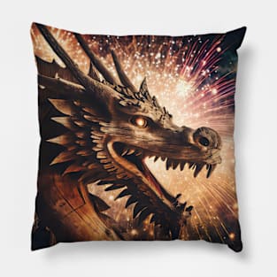 the year of wooden dragon Pillow