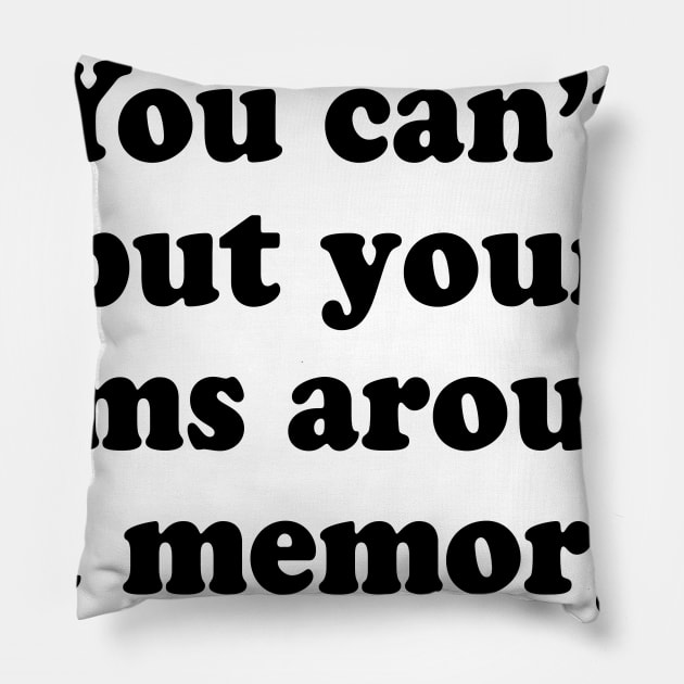 YOU CANT PUT YOUR ARMS AROUND A MEMORY Pillow by TheCosmicTradingPost