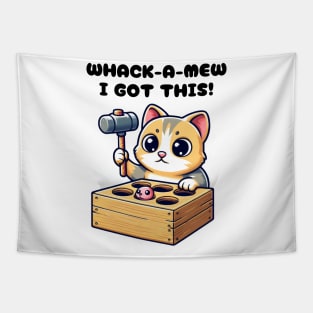 Classic Whack-A-Mew Kitten Toy Hammer Game Cute Cat Humor Tapestry