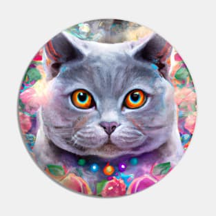 British Cat Portrait Pin