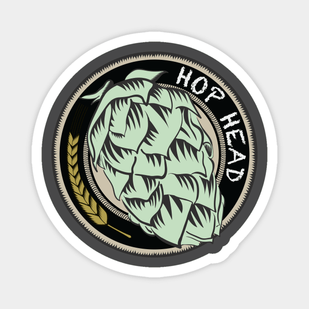 Hop Head IPA Craft Beer Art Gift Magnet by Get Hopped Apparel