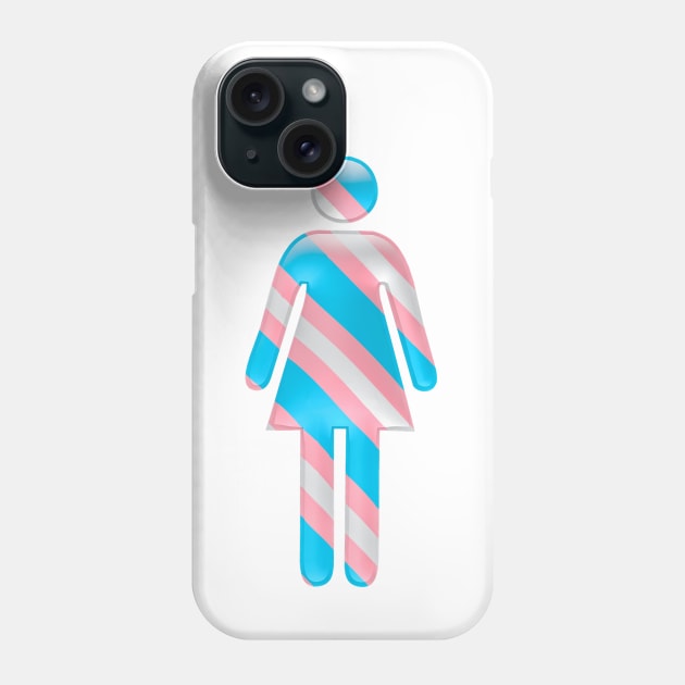 Female icon in Transgender flag colors for LGBTQ+ diversity Phone Case by Visualisworld