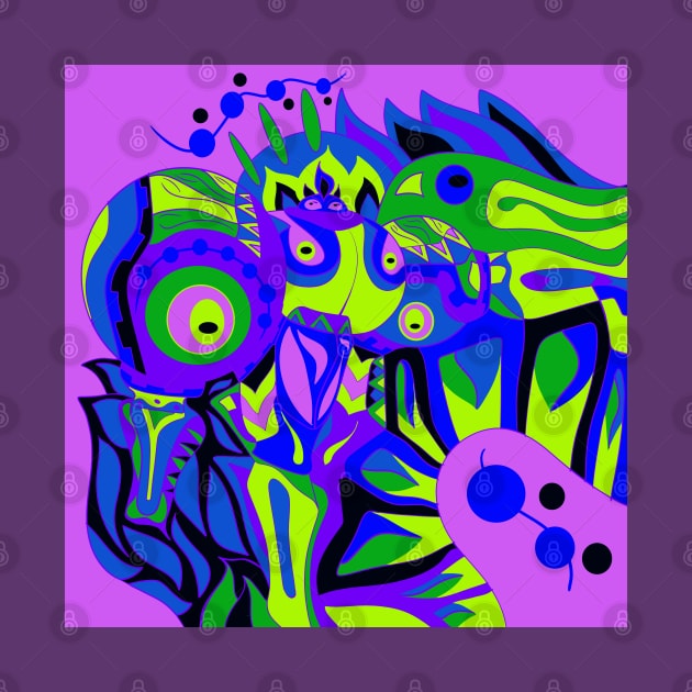 violet alien ecopop by jorge_lebeau