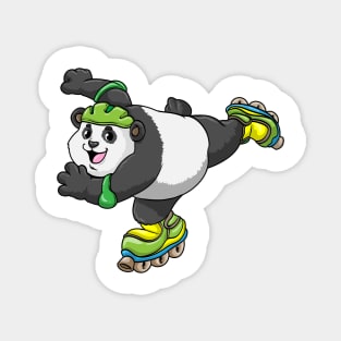 Panda as Inline skater with Inline skates and Helmet Magnet