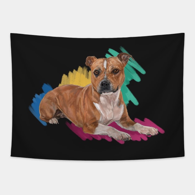 The Staffordshire Bull Terrier Tapestry by Elspeth Rose Design