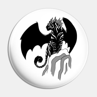 Winged Night Panther Tiger Pin