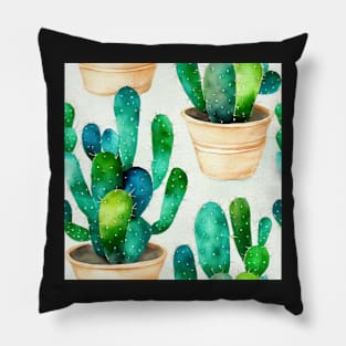 Watercolor cactus plant cactus pattern Pillow