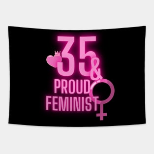 35th birthday bday girl woman daughter feminist feminism wife mom Tapestry