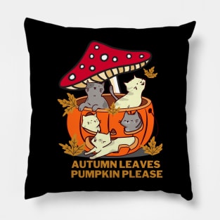 Autumn Leaves And Pumpkin Please Pillow