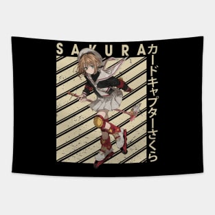 Graphic Sakura Girl Japanese Anime Tapestry