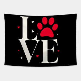 My Valentine Has Paws And A Tail Cute Pet Lover Design Premium Tapestry