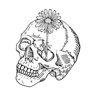 Skull With Blooming Flower T-Shirt