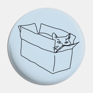 Cat in a box line illustration! Pin