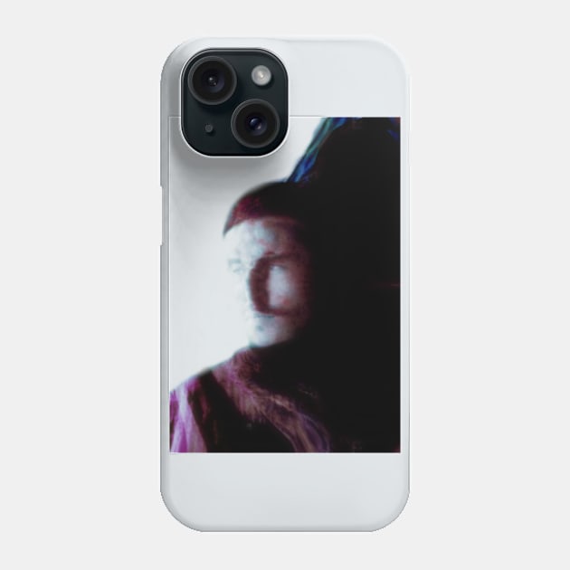 Portrait, digital collage, special processing. Bright side, survival guy. Man between light and darkness. Violet. Phone Case by 234TeeUser234