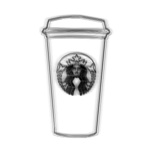 Minimalist Starbuck Cup Drawing T-Shirt