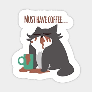 Must Have Coffee Grey Cat Magnet