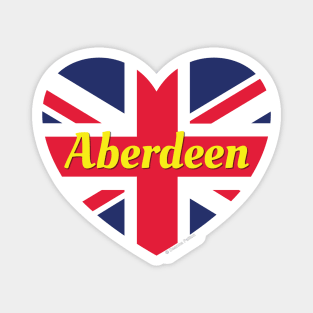 Aberdeen Scotland UK British Flag Heart Magnet