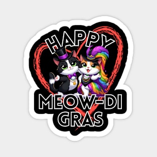 Happy Meow-di Gras Magnet