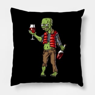 Zombie Wine Party Pillow