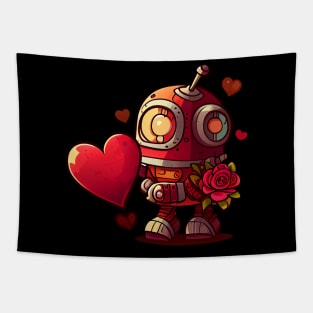 Valentine day robots love #love Tapestry