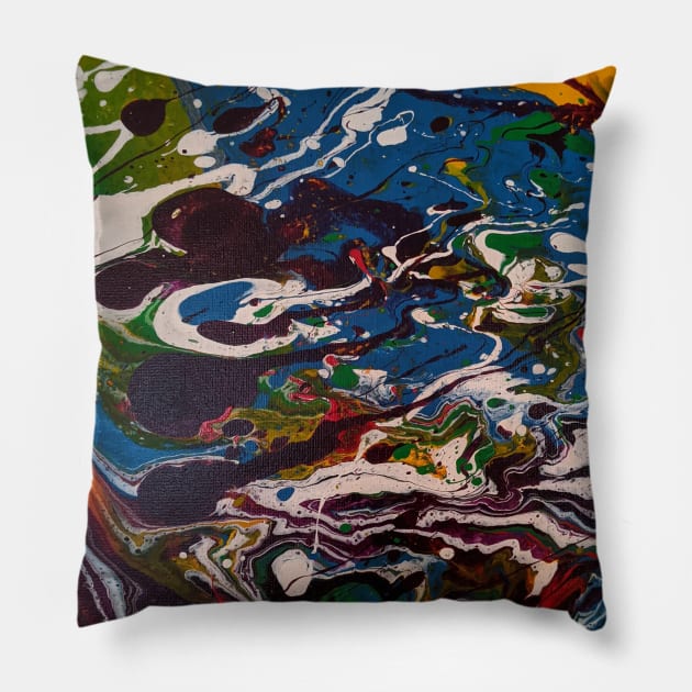 Nebula 2 - Pour Painting Pillow by NightserFineArts