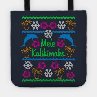 Hawaiian Mele Kalikimaka Ugly Christmas Sweater Party Shirt Tote