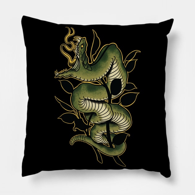 Neo Trad Snake Pillow by Seven Relics