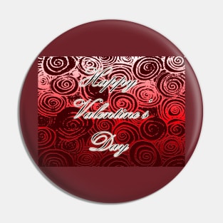 Happy Valentine's Day (Red Swirl) Pin