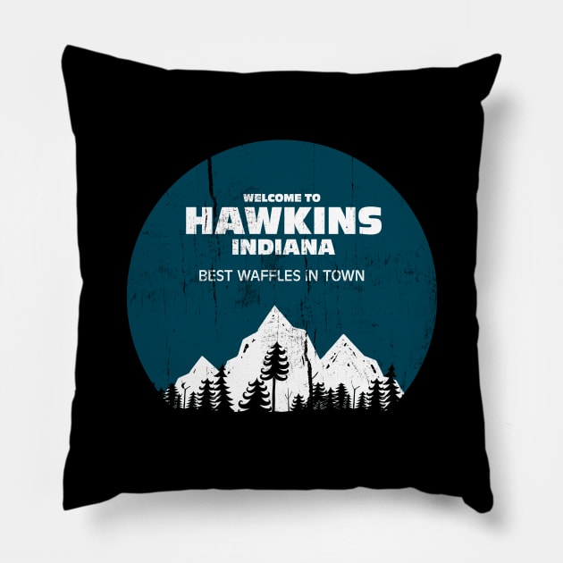 Welcome To Hawkins best waffles in town Pillow by benyamine