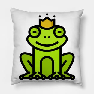 Frog Toad King Crown Lime Green Pillow