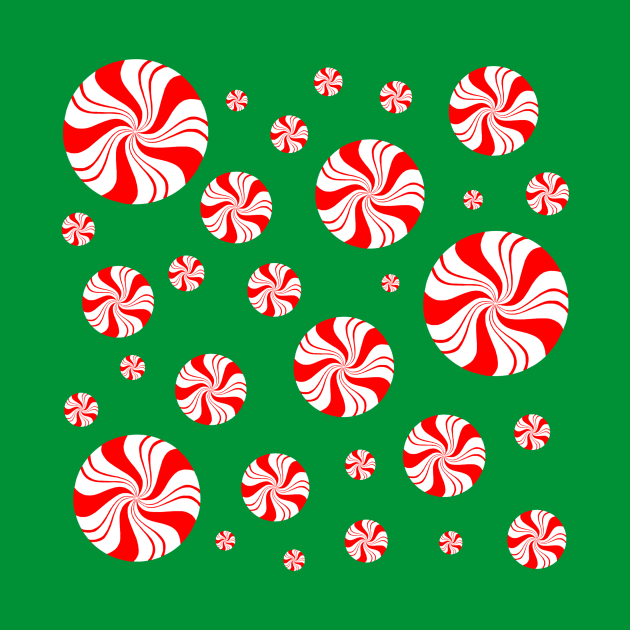 Round Peppermint Christmas Pattern by Art by Deborah Camp