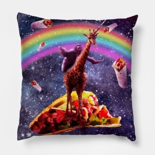 Space Sloth Riding Giraffe Unicorn - Taco & Burrito Pillow