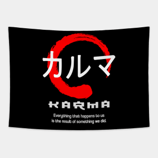 Karma Japan quote Japanese kanji words character symbol 199 Tapestry