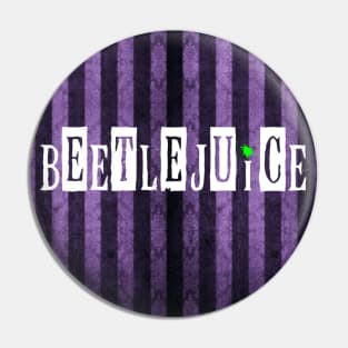 Beetlejuice Purple and Black Lace Facemask Pin