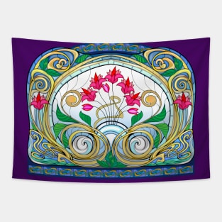 Art Nouveau stained glass window Tapestry