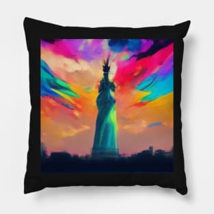 psychedelic statue of liberty 04 Pillow