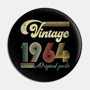 Retro Vintage 1964 60th Birthday Gift Men Women 60 Years Old Pin