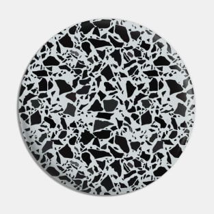 Monochrome Terrazzo Pattern Pin