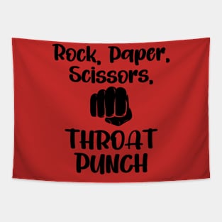 Rock, Paper, Scissors, Throat Punch Tapestry