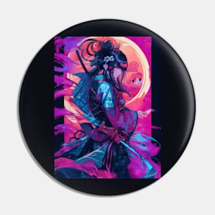 Neon strong samurai Pin