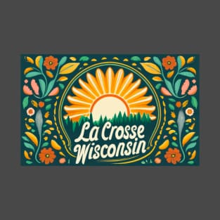 La Crosse Wisconsin Brushwork Rosemaling Style Art T-Shirt