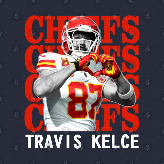 Kansas City Chiefs Travis Kelce 87 by Thejockandnerd