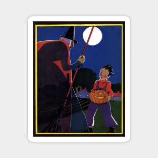 Halloween Witch and Boy Magnet