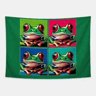 Red-Eyed Tree Frog Pop Art - Cool Frog Tapestry