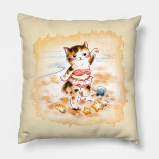 Bikini cat lady Pillow