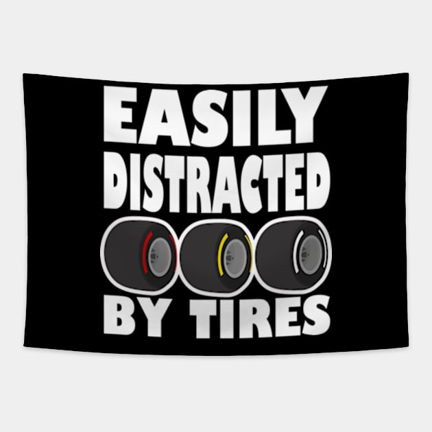 Easily Distracted by Tires Tapestry by Worldengine