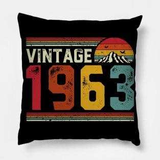 Vintage 1963 Birthday Gift Retro Style Pillow