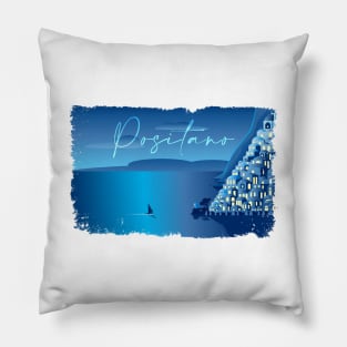 A Minimal Positano Night Pillow