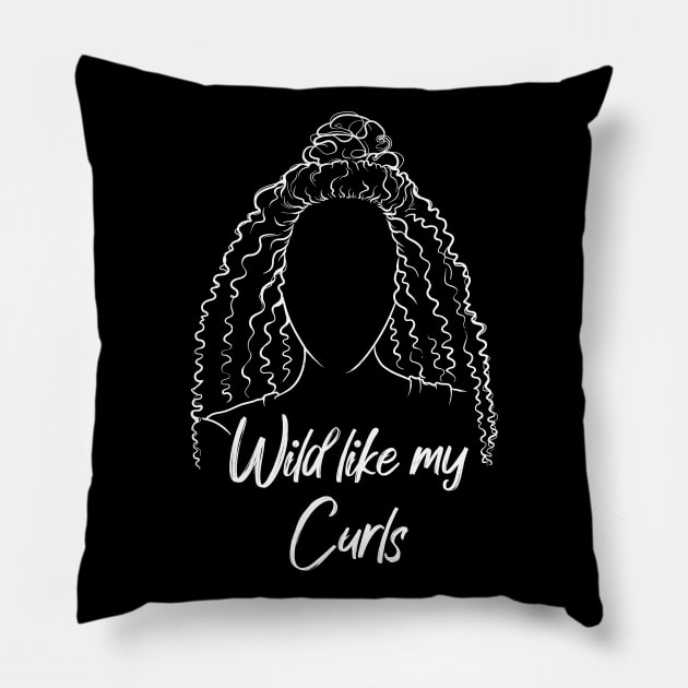 Wild like my Curls Pillow by T-shirtlifestyle